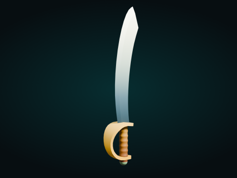 Low Poly Pirate Sword 3D 模型