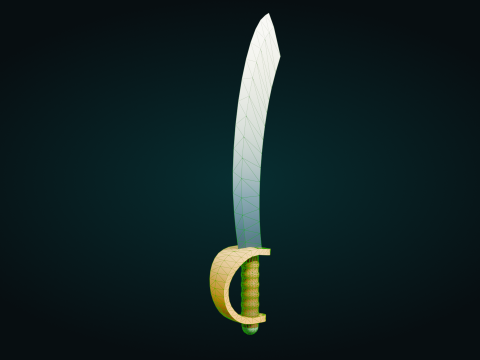 Low Poly Pirate Sword 3D 模型