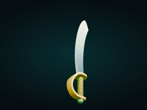 Low Poly Pirate Sword 3D 模型