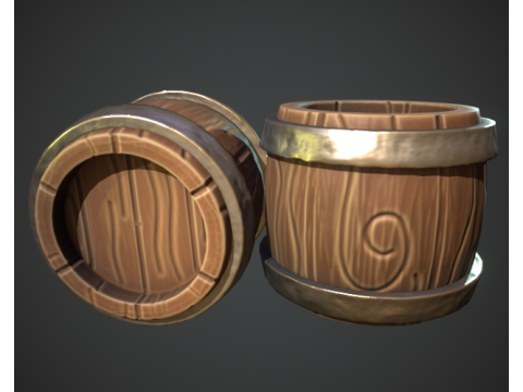 Stylized Cute Barrel 3Dモデル