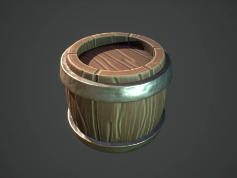 Stylized Cute Barrel 3D Model