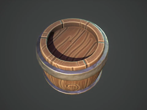 Stylized Cute Barrel 3D Model