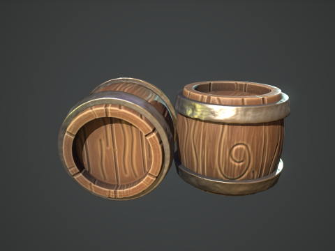 Stylized Cute Barrel 3D 模型