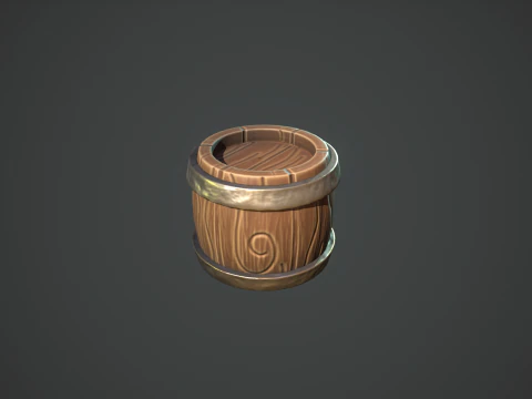 Stylized Cute Barrel 3D Model