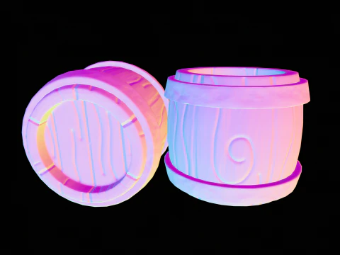 Stylized Cute Barrel 3D Model