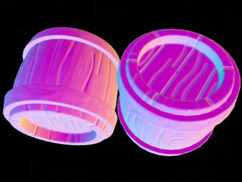 Stylized Cute Barrel 3D Model