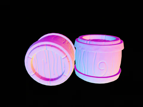 Stylized Cute Barrel 3D Model