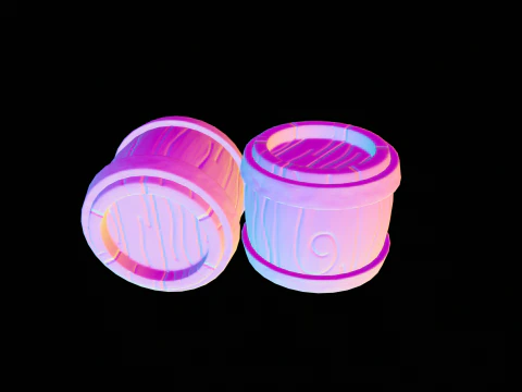 Stylized Cute Barrel 3D Model
