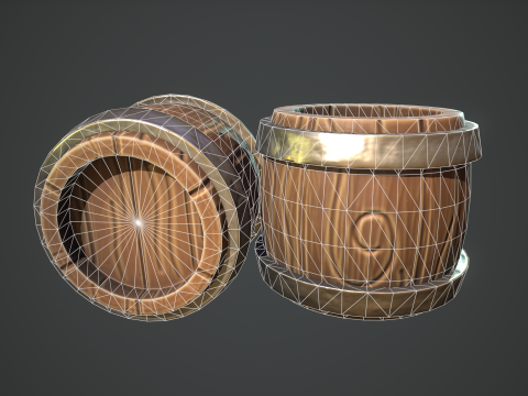 Stylized Cute Barrel 3D 模型