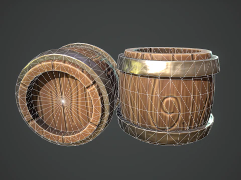 Stylized Cute Barrel 3D Model