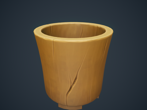 Stylized Wood Vase 3D Model