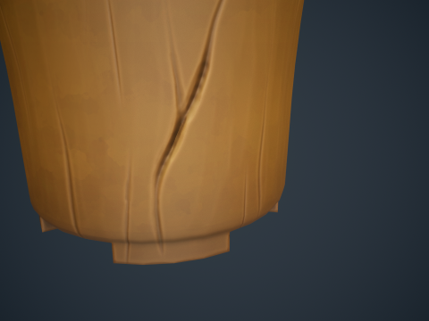 Stylized Wood Vase 3D Model