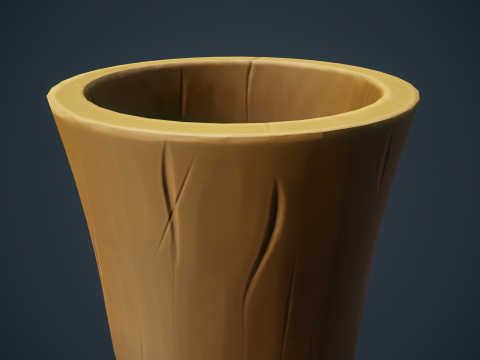Stylized Wood Vase 3D Model