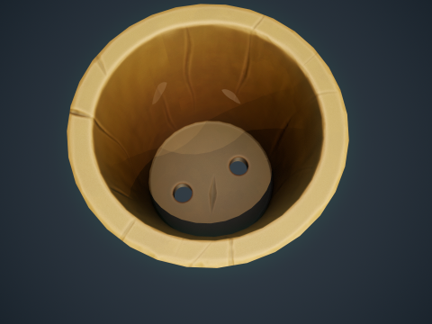 Stylized Wood Vase 3D Model