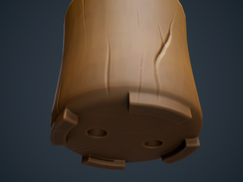 Stylized Wood Vase 3D Model