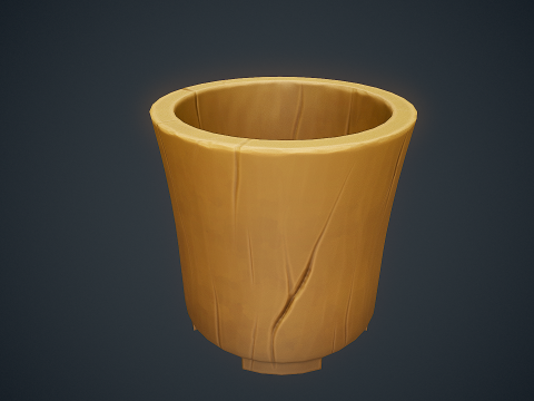 Stylized Wood Vase 3D Model