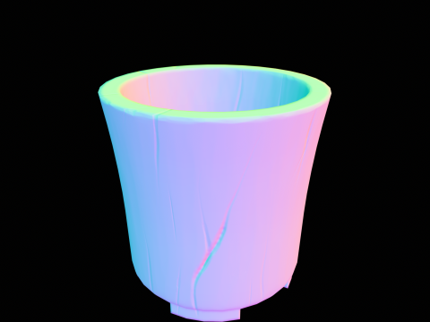 Stylized Wood Vase 3D Model