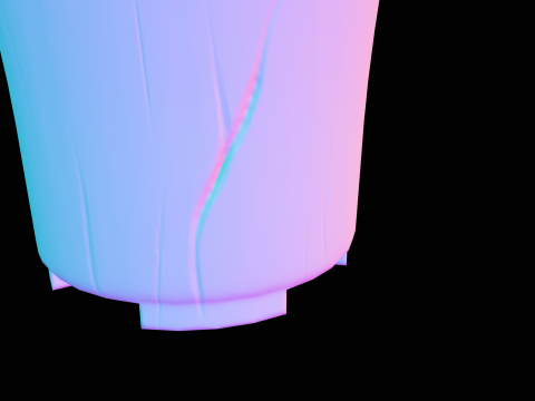 Stylized Wood Vase 3D Model