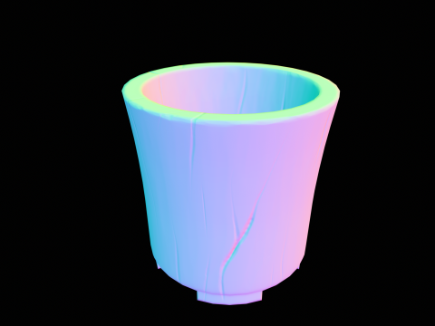 Stylized Wood Vase 3D Model