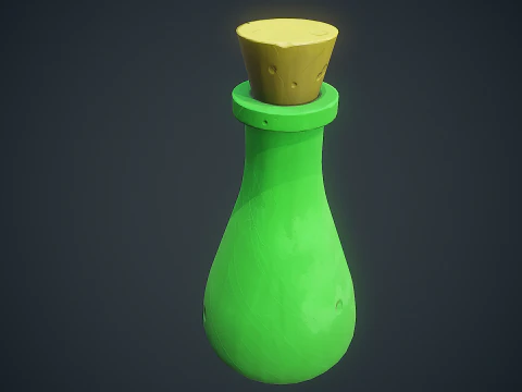 Stylized Bottle Free low-poly 3D Model