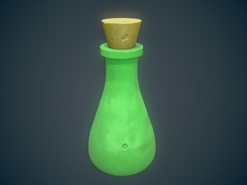 Stylized Bottle Free low-poly 3D मॉडल