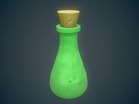 Stylized Bottle Free low-poly 3D Model