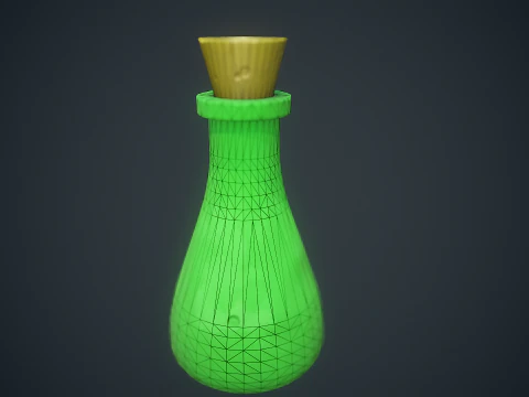 Stylized Bottle Free low-poly 3D Model