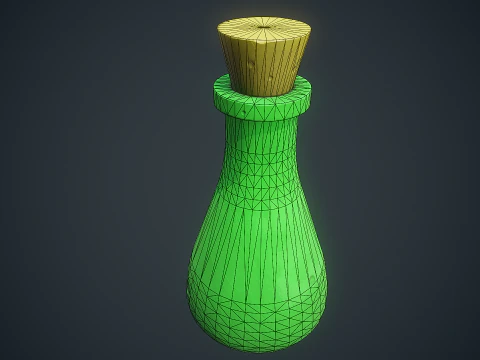 Stylized Bottle Free low-poly 3D Model