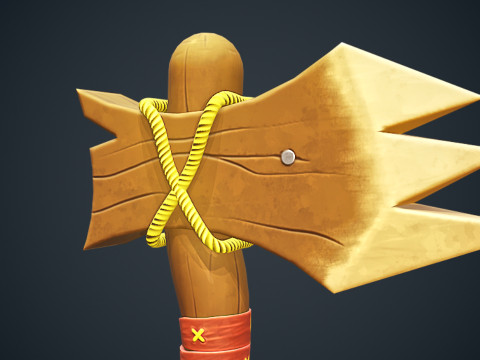 Stylized Wood Axe - Game-Ready Low-Poly 3D 모델