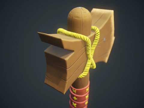 Stylized Wood Axe - Game-Ready Low-Poly 3D Model