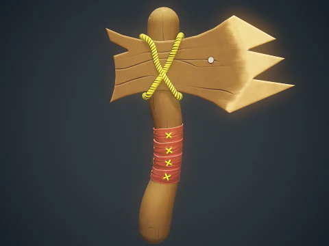 Stylized Wood Axe - Game-Ready Low-Poly 3D Model