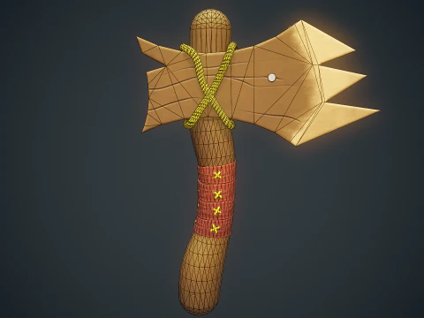 Stylized Wood Axe - Game-Ready Low-Poly 3D Model