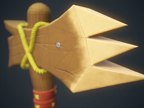 Stylized Wood Axe - Game-Ready Low-Poly 3D Model