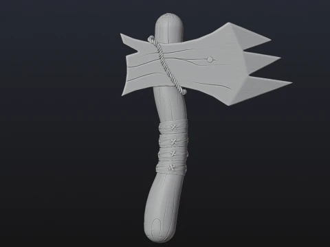 Stylized Wood Axe - Game-Ready Low-Poly 3D Model