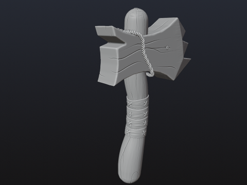 Stylized Wood Axe - Game-Ready Low-Poly 3Dモデル