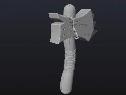 Stylized Wood Axe - Game-Ready Low-Poly 3D Model
