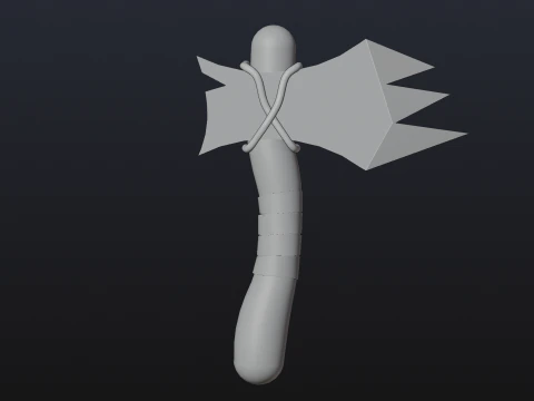 Stylized Wood Axe - Game-Ready Low-Poly 3D Model