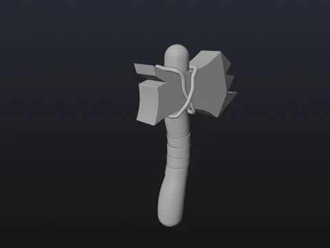 Stylized Wood Axe - Game-Ready Low-Poly 3D Model