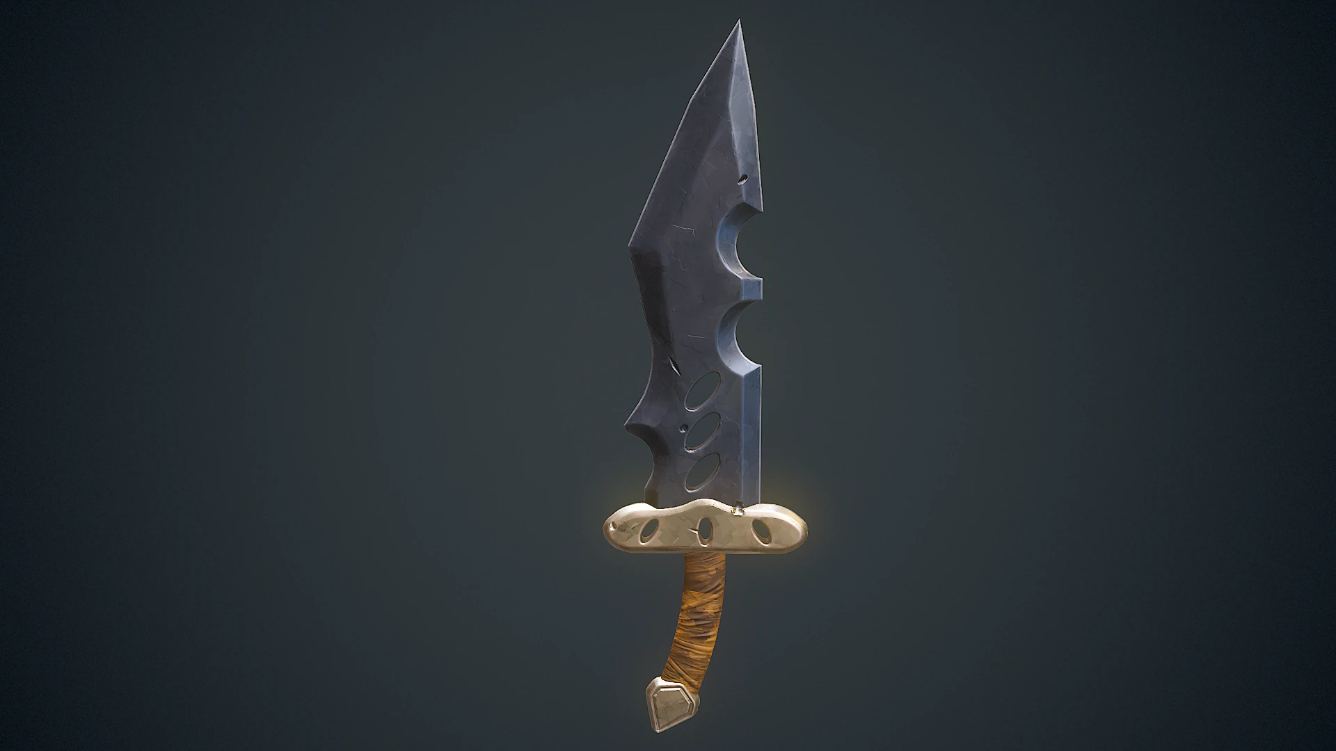Stylized Dagger Arcane Style - Game-Ready Low-poly 3D Model .c4d .max .obj .3ds .fbx .stl .blend