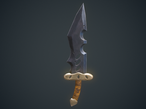 Stylized Dagger Arcane Style - Game-Ready Low-poly Modelo 3D