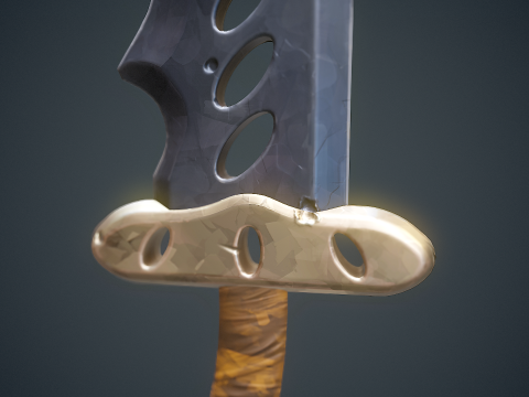 Stylized Dagger Arcane Style - Game-Ready Low-poly Modelo 3D