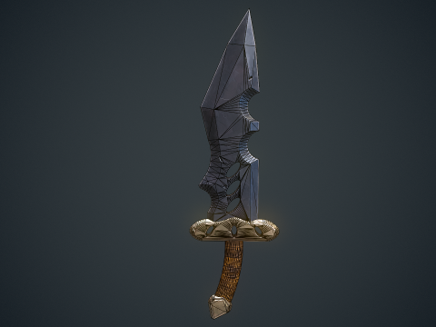 Stylized Dagger Arcane Style - Game-Ready Low-poly Modelo 3D