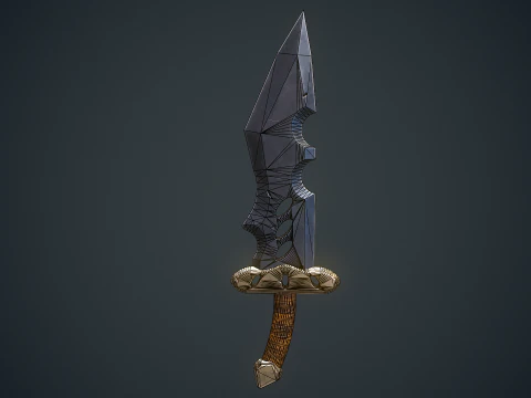 Stylized Dagger Arcane Style - Game-Ready Low-poly 3D Model