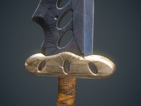 Stylized Dagger Arcane Style - Game-Ready Low-poly Modelo 3D