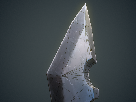 Stylized Dagger Arcane Style - Game-Ready Low-poly Modelo 3D