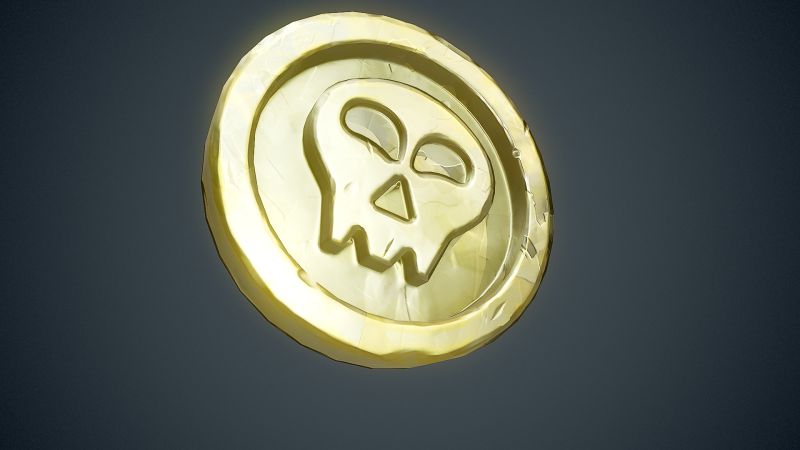 Pirate Coin 3D Model .c4d .max .obj .3ds .fbx .stl .blend 