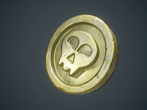 Pirate Coin 3D Model