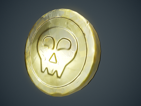 Pirate Coin 3D Model