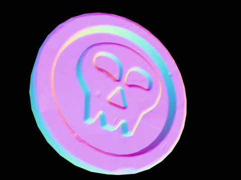 Pirate Coin 3D Model
