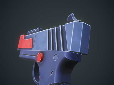 Stylized Sci Fi Pistol Low-poly 3D मॉडल
